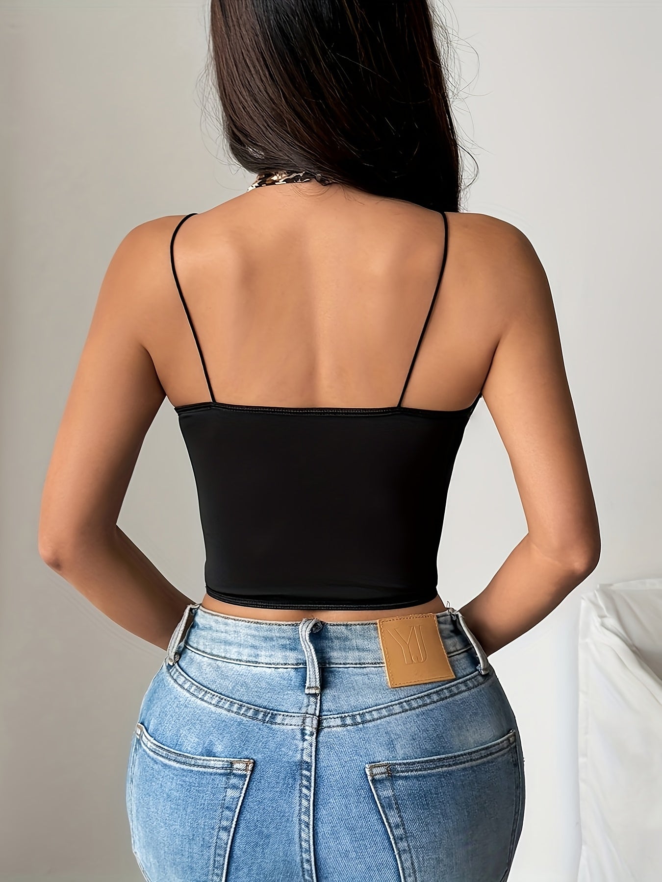 Cross-Border Foreign Trade European And American Style Sexy Leopard Print Hot Wild Beauty Chest Line Halter Neck Steel Ring Fish Bone Small Vest 71086